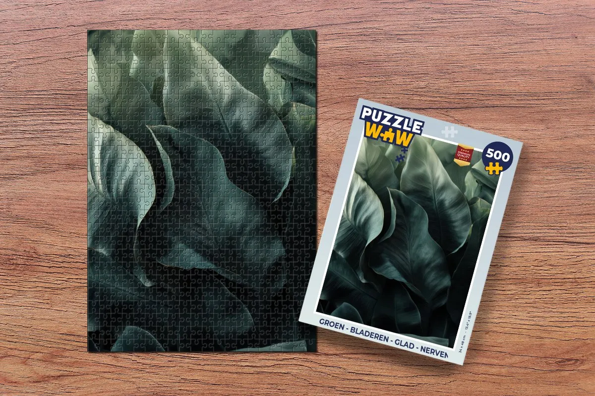 PuzzleWow Legpuzzel 500 Stuks - Nerven & Bladeren Groen