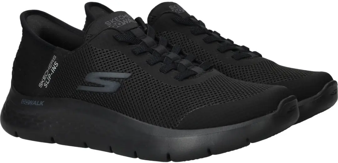 Skechers Go Walk Flex Hands Up Heren Instappers - Zwart