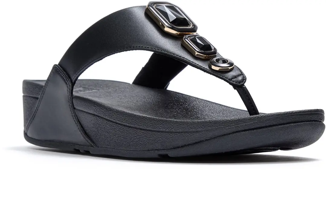 FitFlop Lulu Bold Crystals teenslippers ZWART