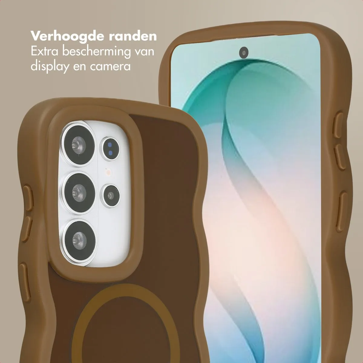 Selencia Wavy Case Samsung Galaxy S26 Ultra - Mocha Brown
