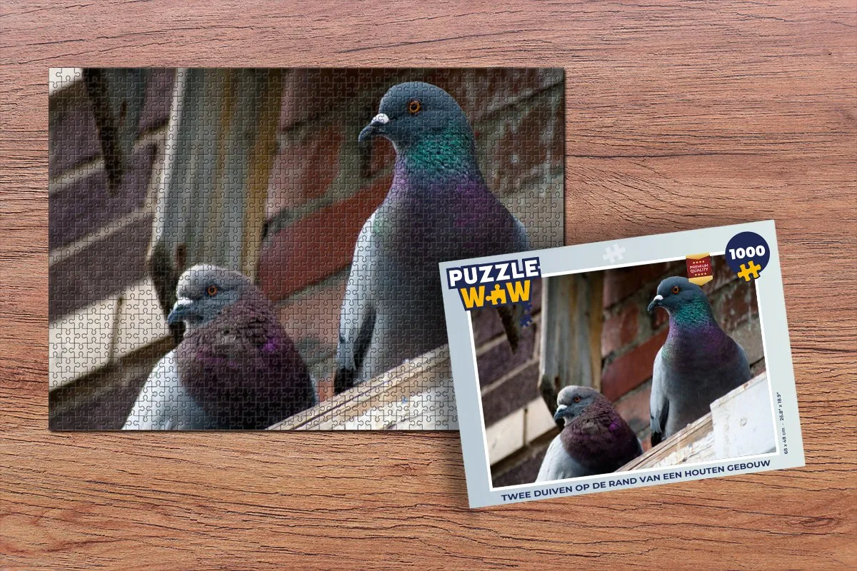 PuzzleWow Legpuzzel Twee Duiven 1000 Stuks - Multicolor