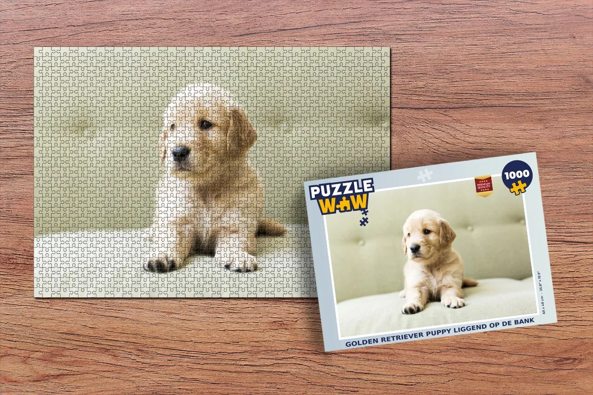 PuzzleWow Golden Retriever Puzzel 1000 Stuks - Multicolor