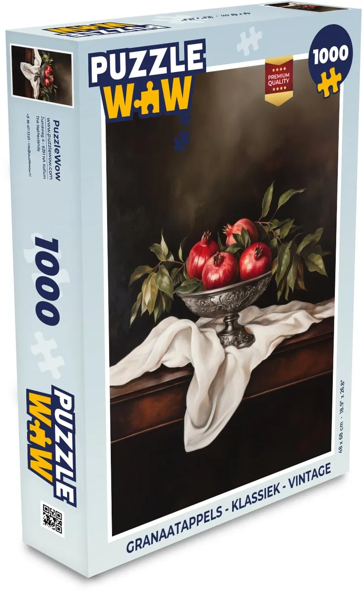 PuzzleWow Granaatappels Legpuzzel 1000 Stuks - Vintage