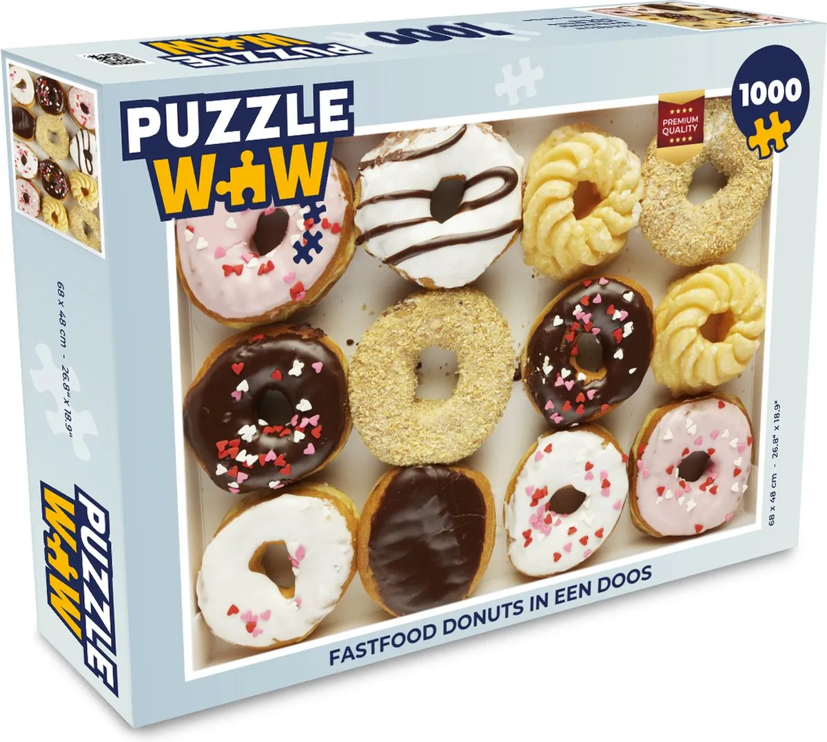 PuzzleWow Fastfood Donuts Legpuzzel 1000 Stuks - Multicolor