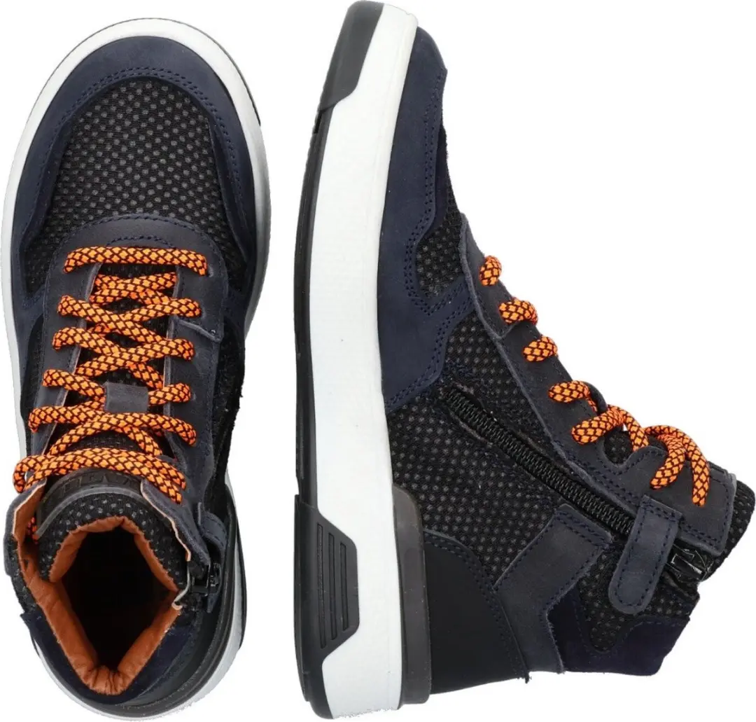 Braqeez 423944-529 Jongens Hoge Sneakers - 34 - Blauw/Oranje