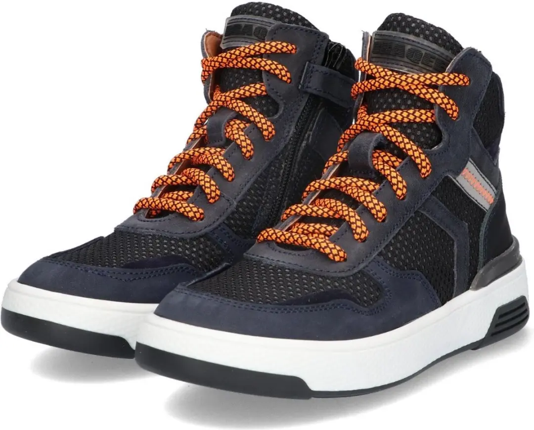 Braqeez 423944-529 Jongens Hoge Sneakers - 34 - Blauw/Oranje