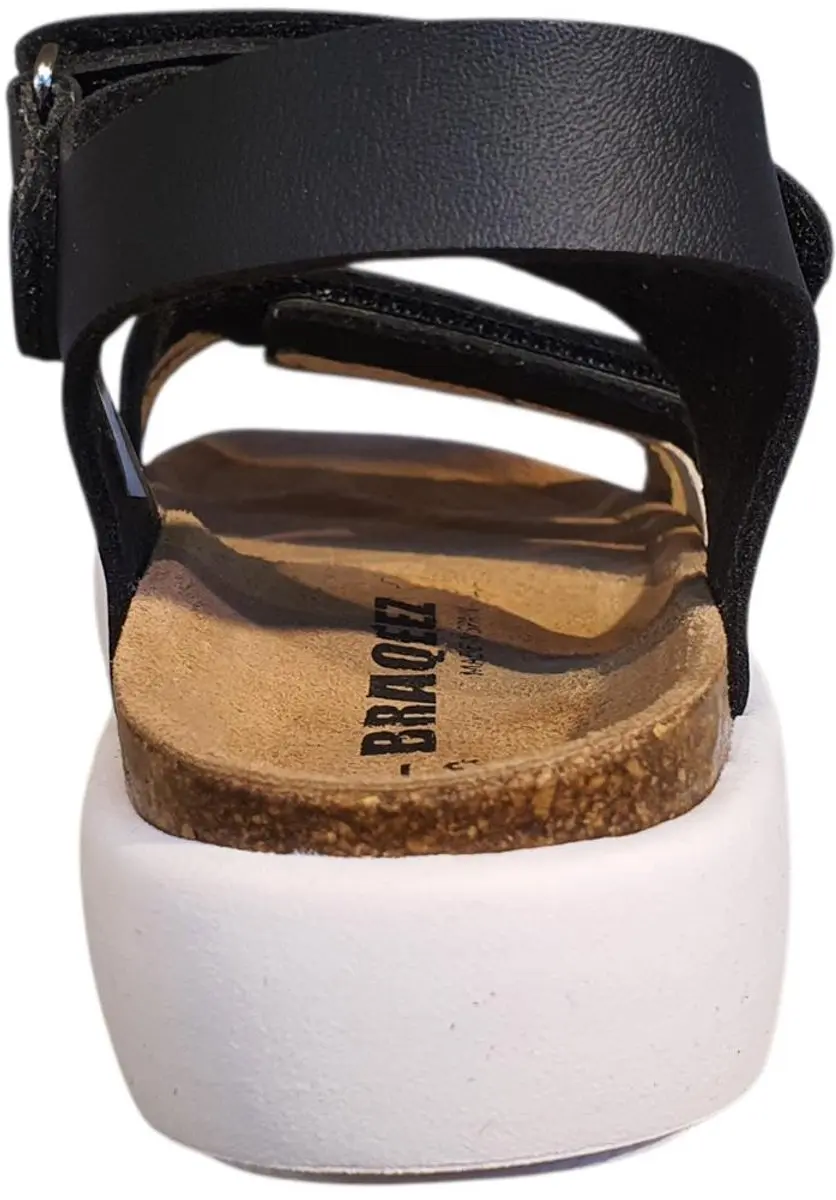 Braqeez Meisjes Platte Sandalen 426420-789 - Zwart - Leer