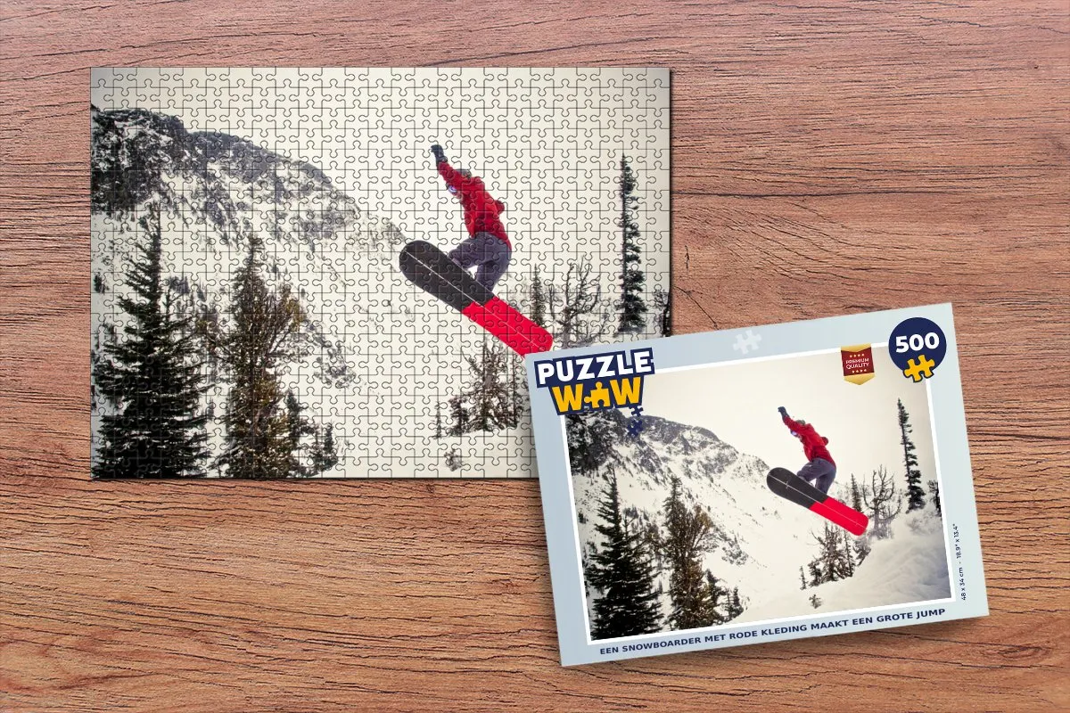 PuzzleWow Legpuzzel 500 Stuks - Snowboarder - Multicolor