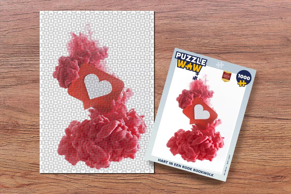 PuzzleWow Hart Rood Legpuzzel 1000 Stuks