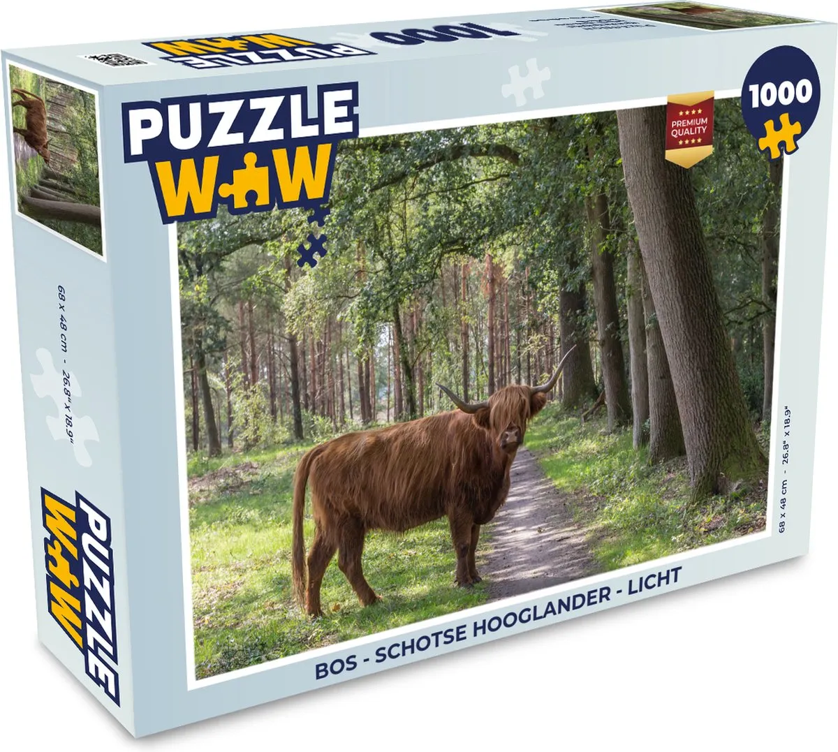 PuzzleWow Bos Schotse Hooglander Legpuzzel 1000 Stuks - Multicolor