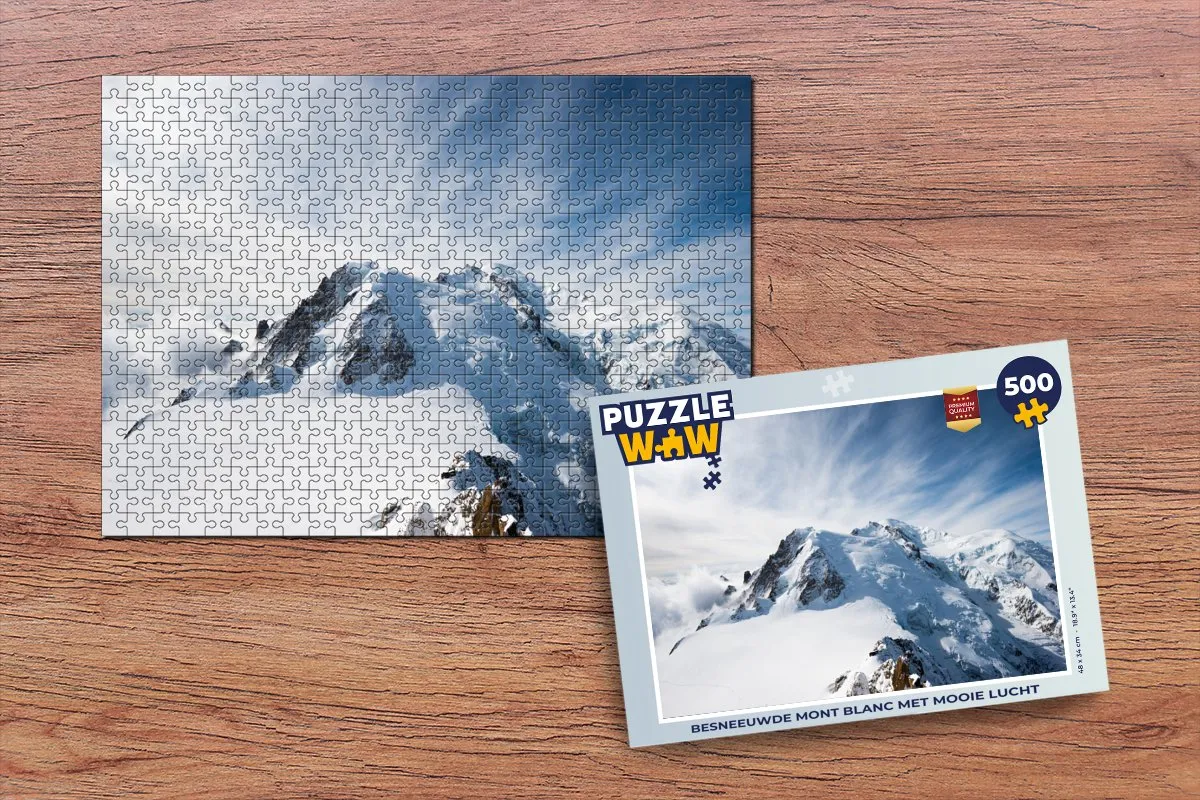 PuzzleWow Besneeuwde Mont Blanc Legpuzzel 500 Stuks - Multicolor