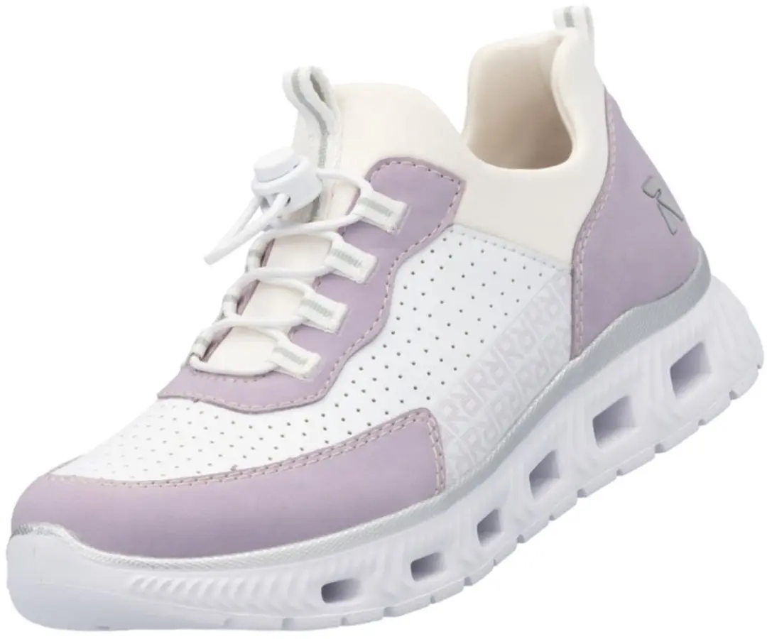 Rieker dames sneaker wit/paars