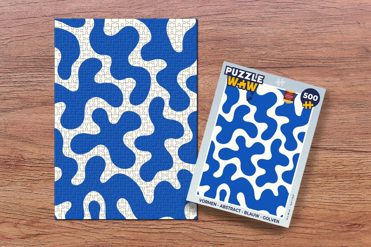 PuzzleWow Abstract Golven Legpuzzel 500 Stuks - Blauw