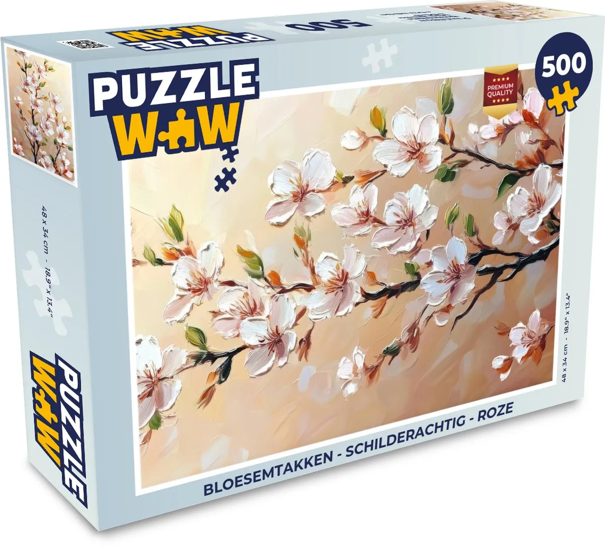 PuzzleWow Bloesemtakken Roze Legpuzzel 500 Stuks