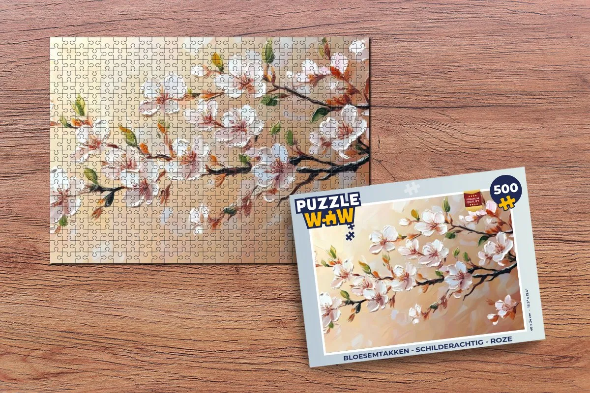 PuzzleWow Bloesemtakken Roze Legpuzzel 500 Stuks
