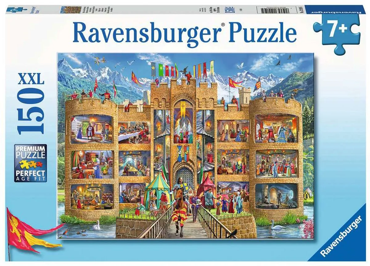 Ravensburger Kijkje in het Ridderkasteel Legpuzzel 150 Stuks - Multicolor