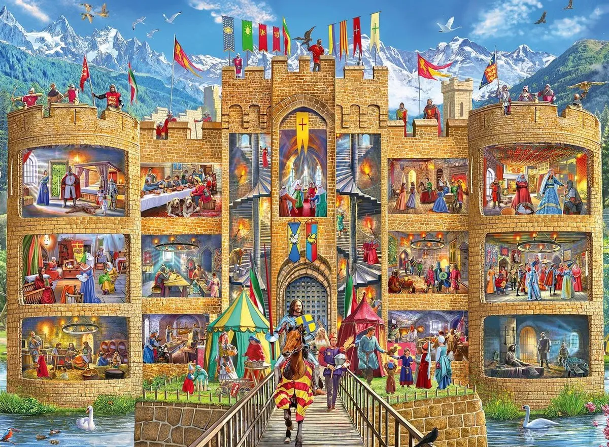 Ravensburger Kijkje in het Ridderkasteel Legpuzzel 150 Stuks - Multicolor