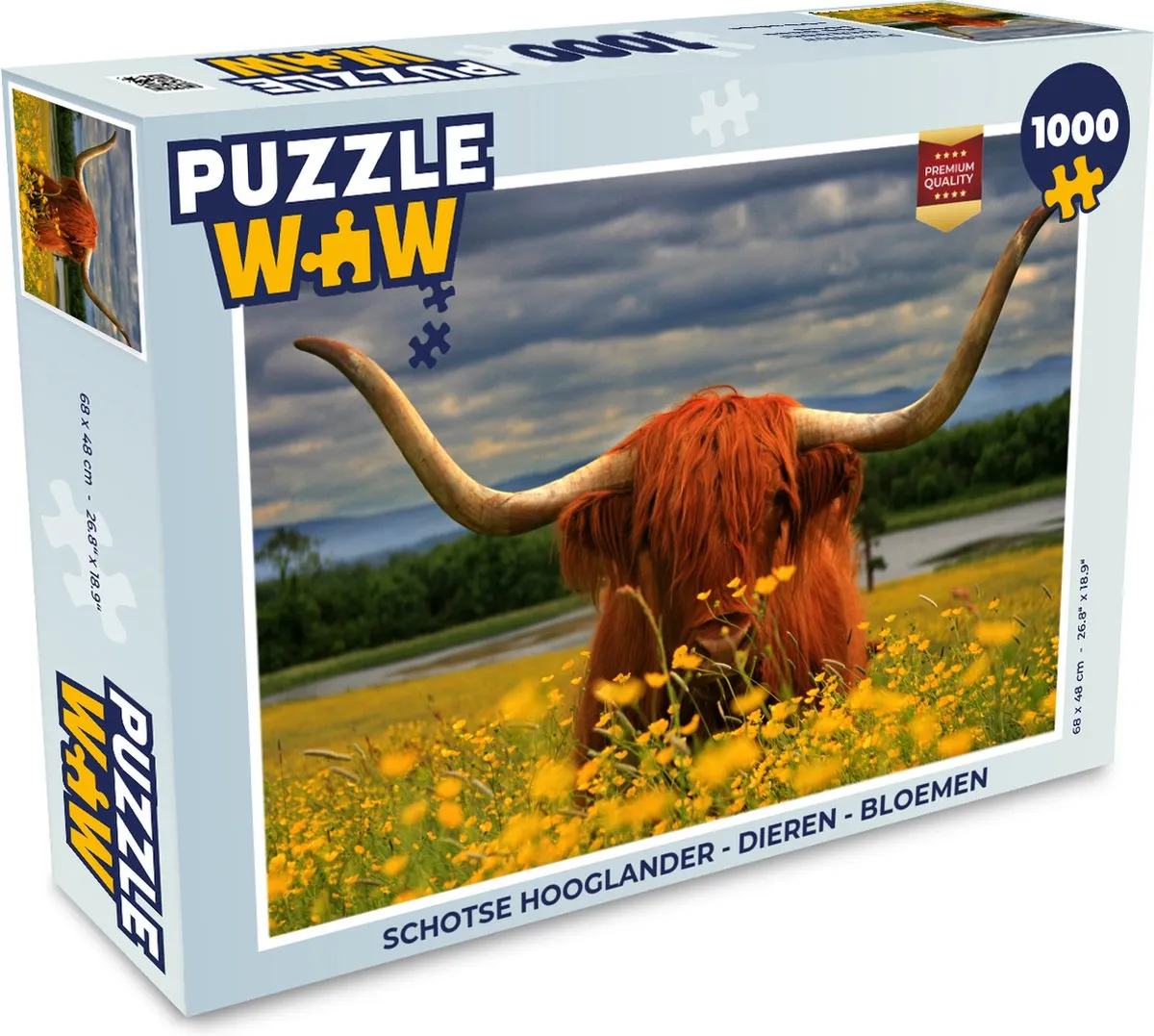 PuzzleWow Schotse Hooglander Legpuzzel 1000 Stuks - Multicolor