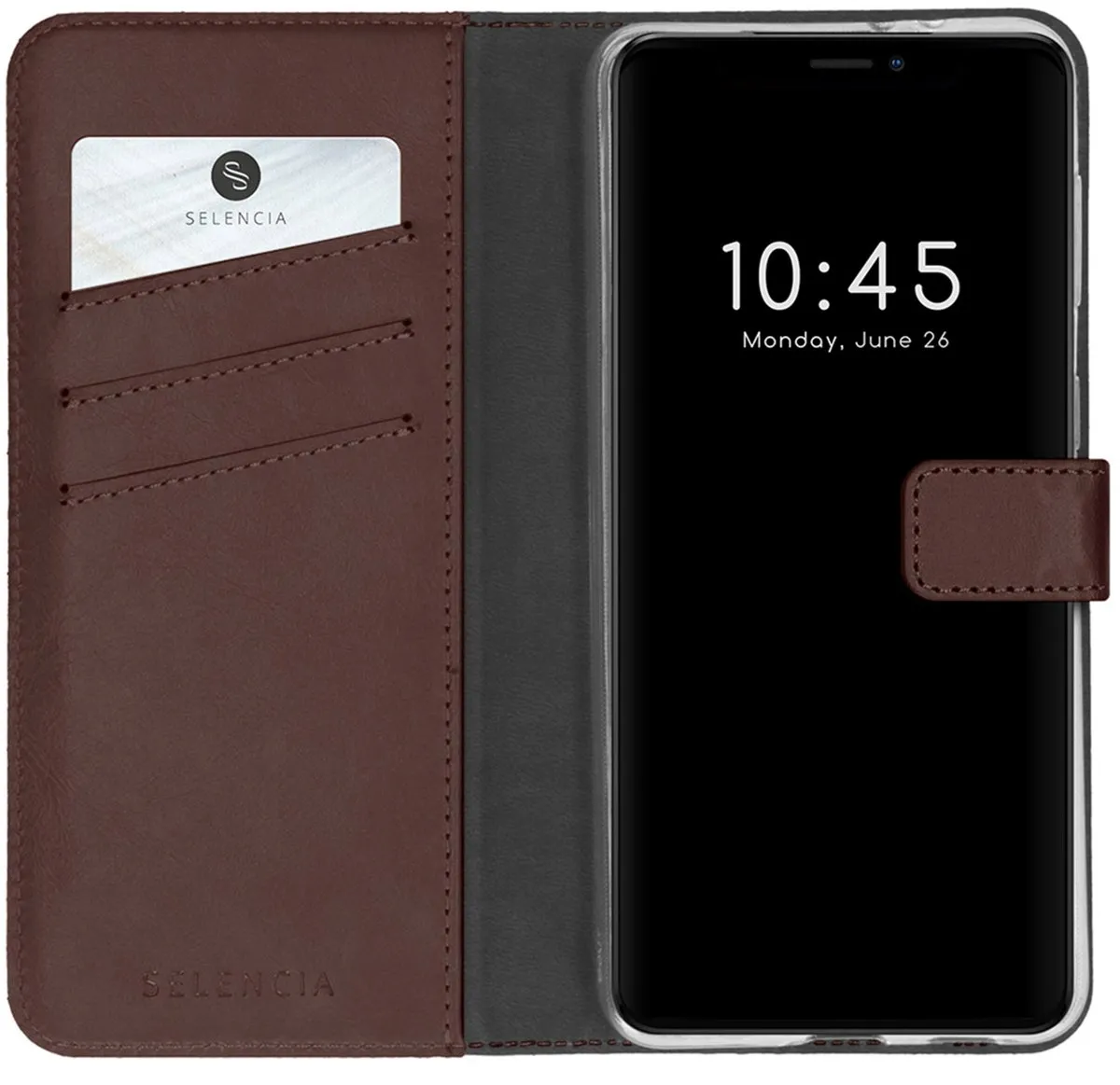 Selencia Hoesje iPhone 13 Mini Echt Lederen Bookcase