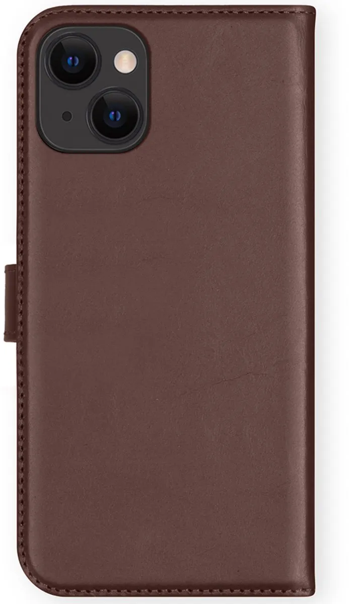 Selencia Hoesje iPhone 13 Mini Echt Lederen Bookcase - 3 Pasjes - Bruin