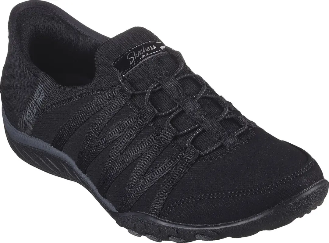Skechers damesslip-ins BREATHE-EASY ROLL-WITH-ME sneaker 100593 BBK zwart