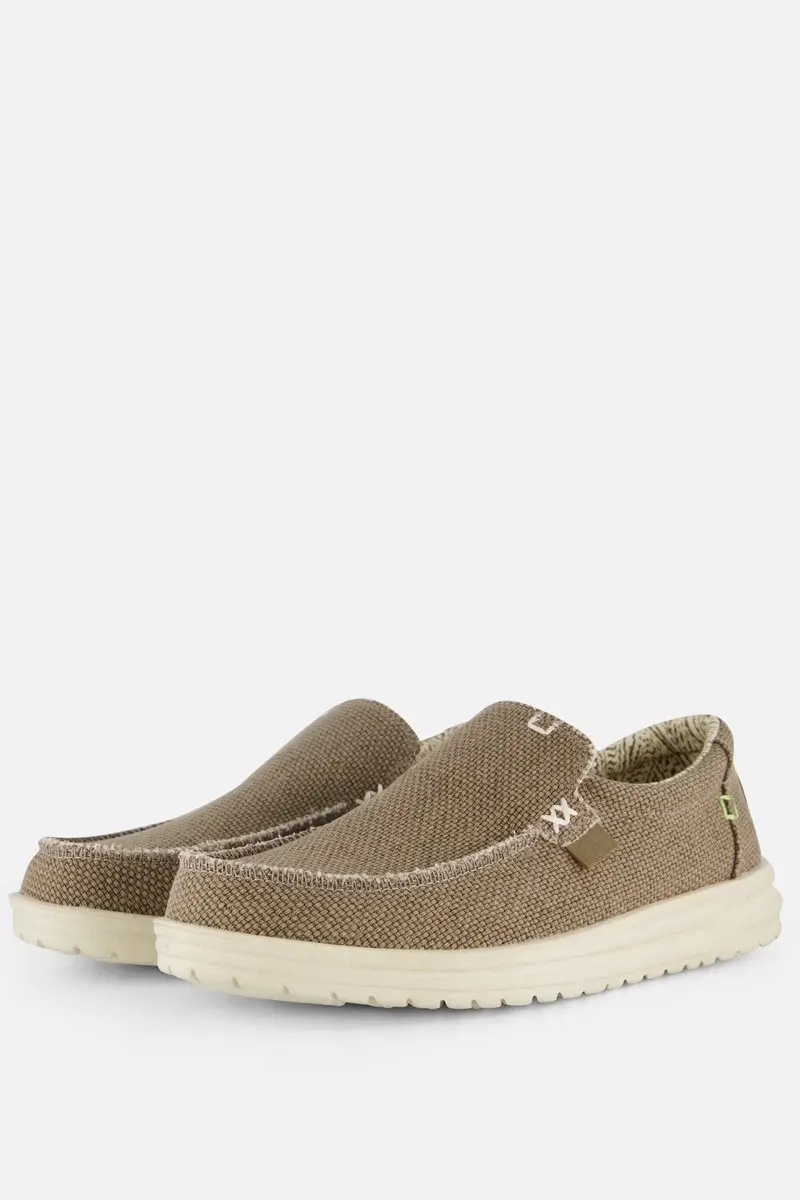 HEYDUDE Mikka Braided Instappers groen Canvas
