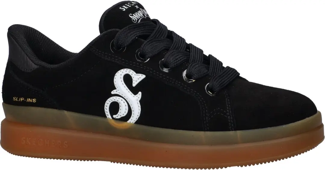 Skechers Courtside Hands Free Slip-Ins Damesneaker - Zwart/Wit - afbeelding 4 van 6