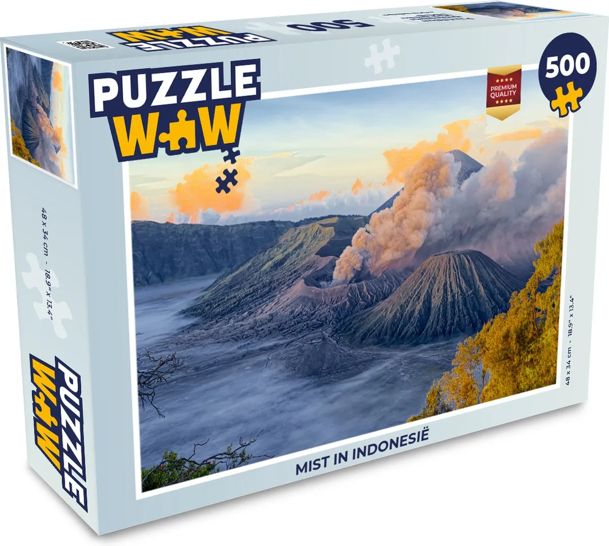 PuzzleWow Legpuzzel 500 Stuks - Mist in Indonesië - Multicolor