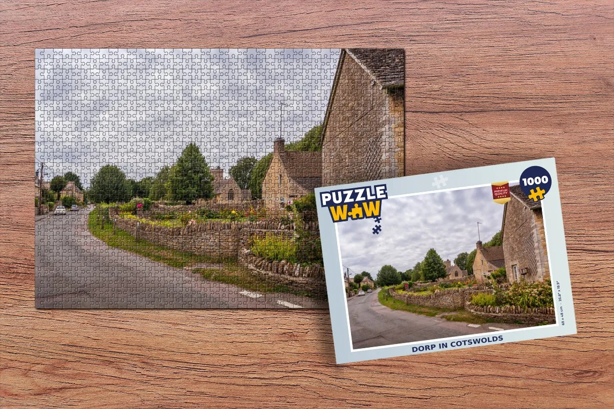 PuzzleWow Dorp in Cotswolds Legpuzzel 1000 Stuks - Multicolor