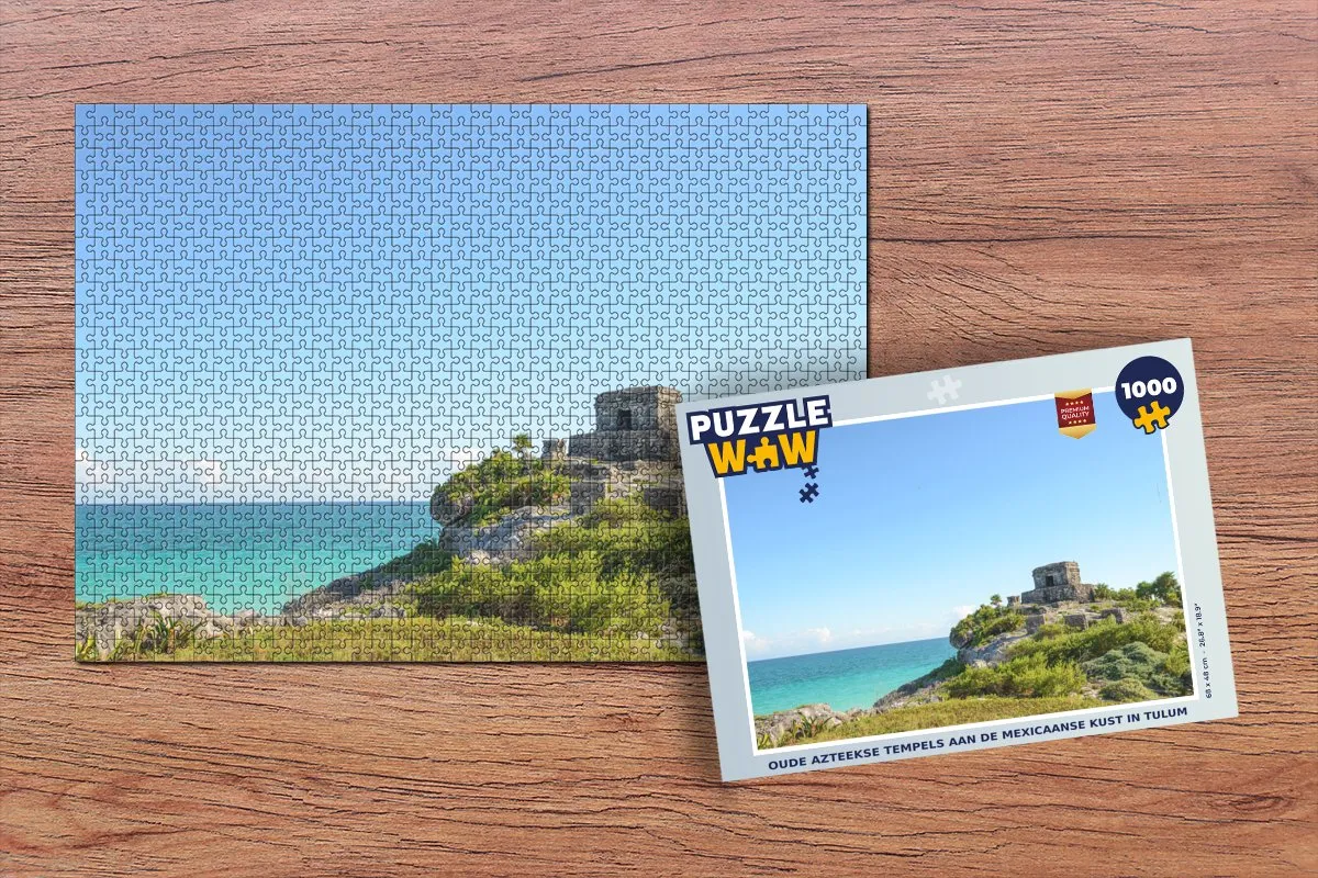 PuzzleWow Oude Azteekse Tempels Tulum Legpuzzel 1000 Stuks - Multicolor