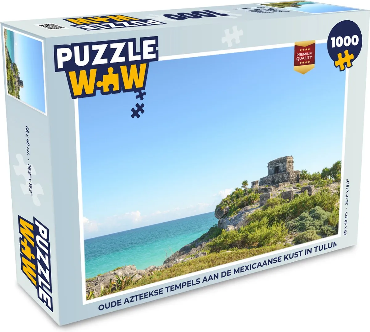 PuzzleWow Oude Azteekse Tempels Tulum Legpuzzel 1000 Stuks - Multicolor