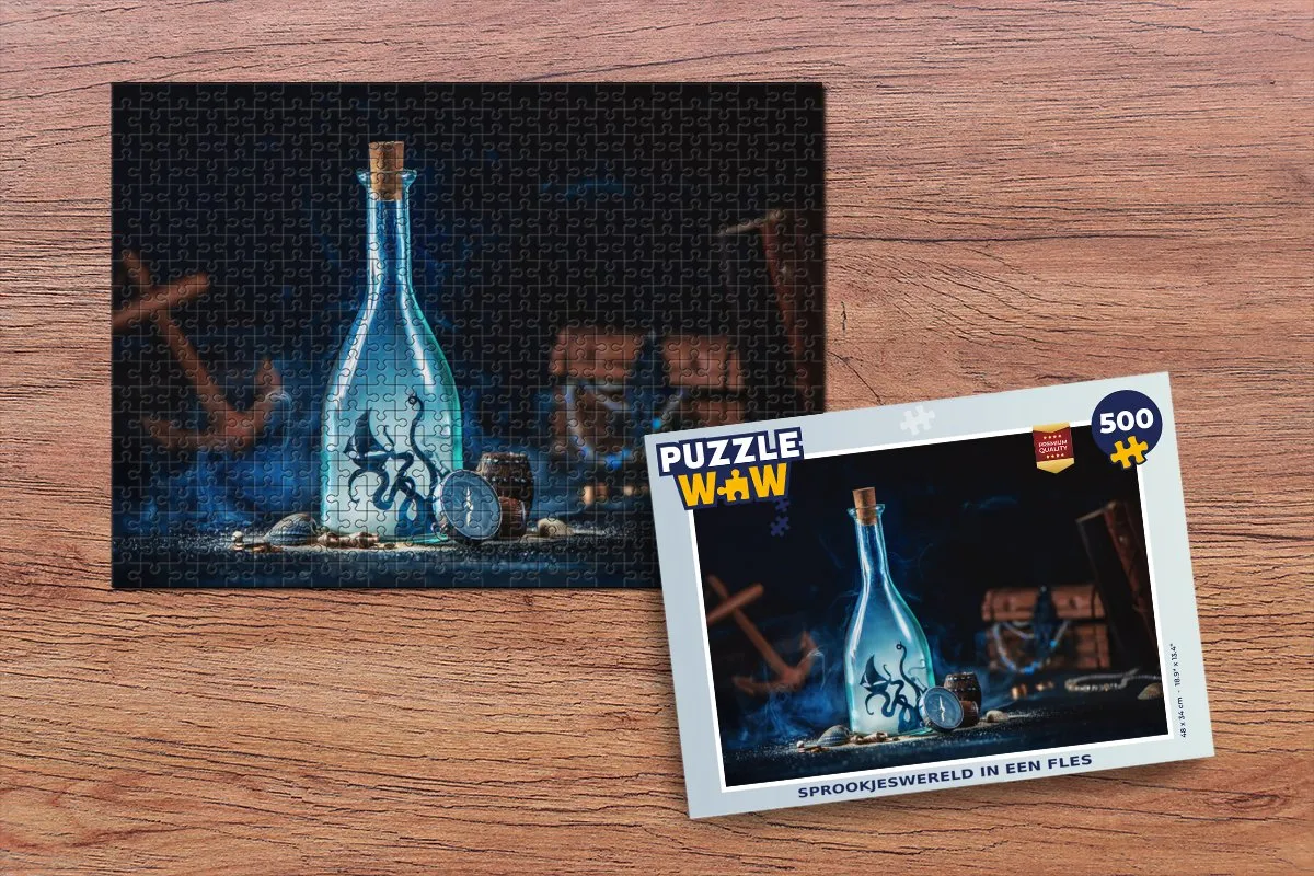 PuzzleWow Sprookjeswereld in een Fles Legpuzzel 500 Stuks - Multicolor