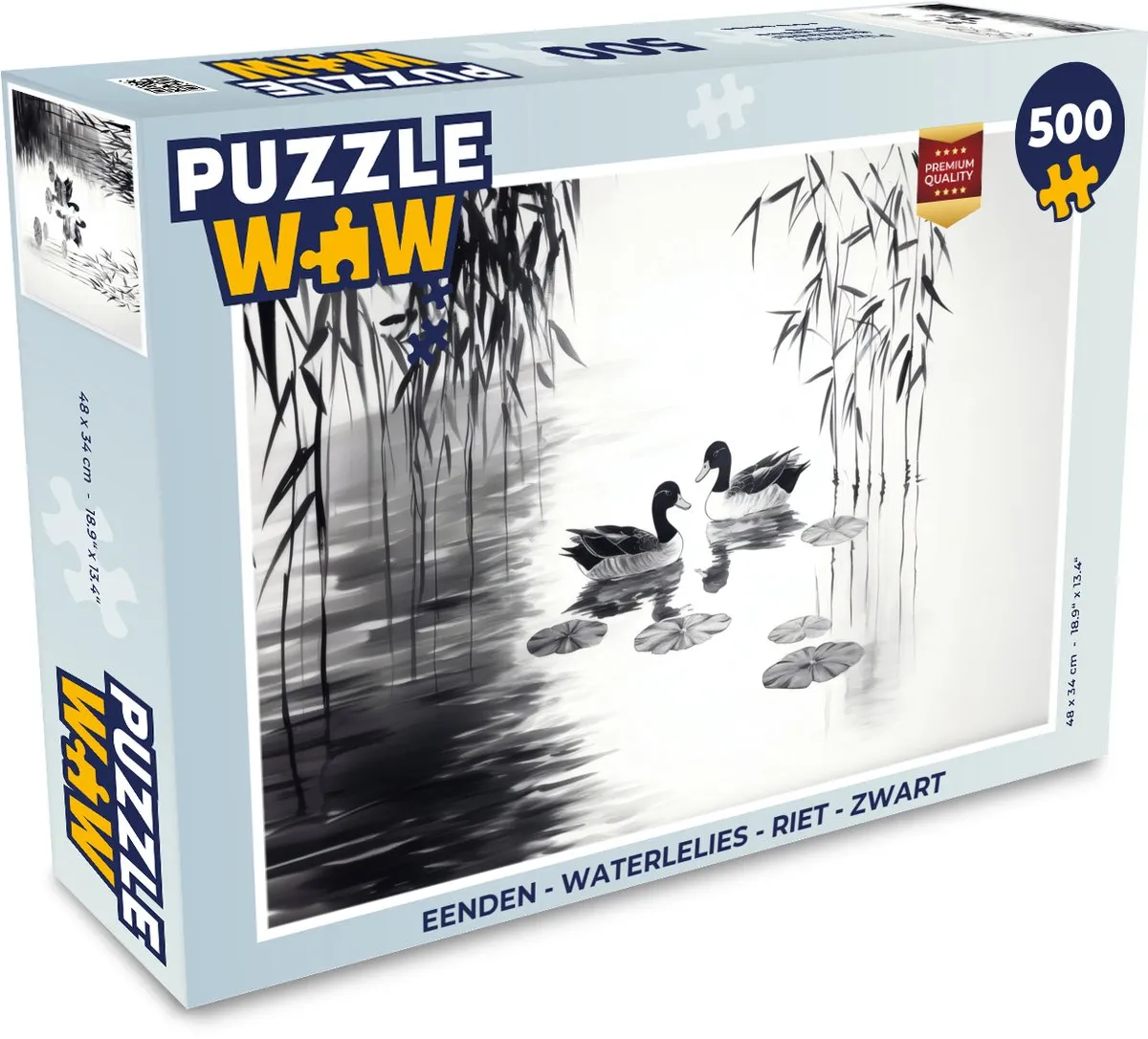 PuzzleWow Legpuzzel Eenden Waterlelies 500 Stuks
