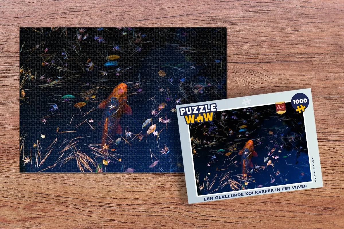 PuzzleWow Legpuzzel Koi Karper Vijver 1000 Stuks - Multicolor