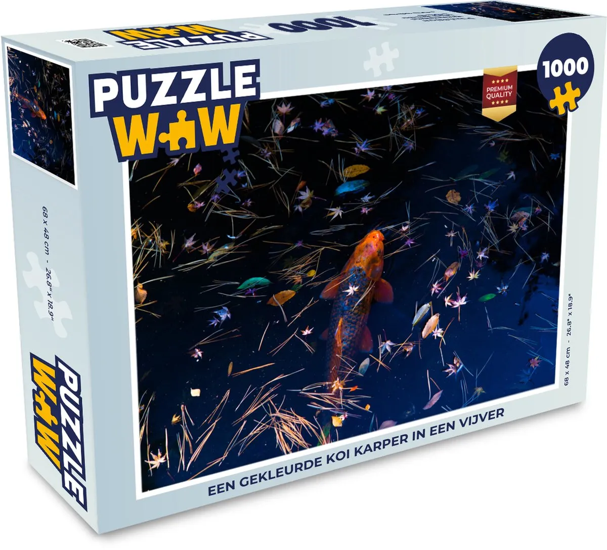PuzzleWow Legpuzzel Koi Karper Vijver 1000 Stuks - Multicolor