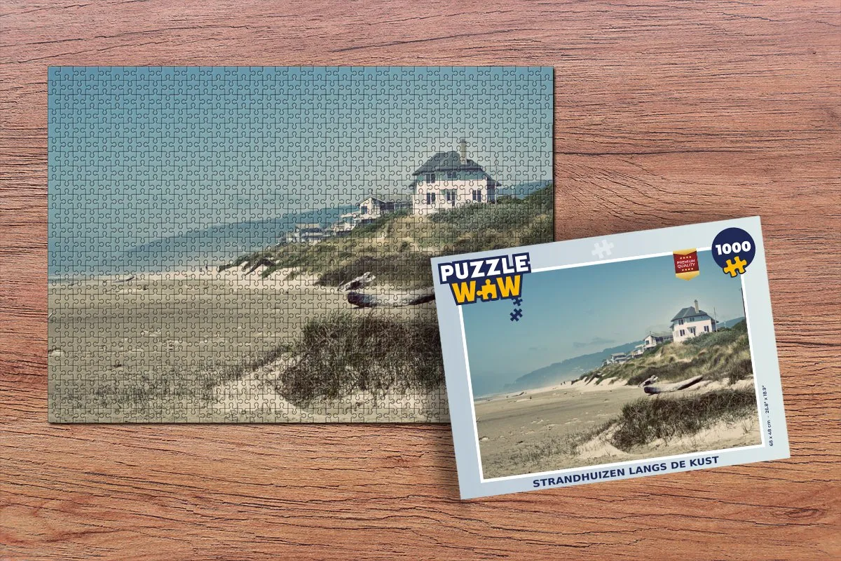 PuzzleWow Strand Huis Duin Legpuzzel 1000 Stuks - Multicolor