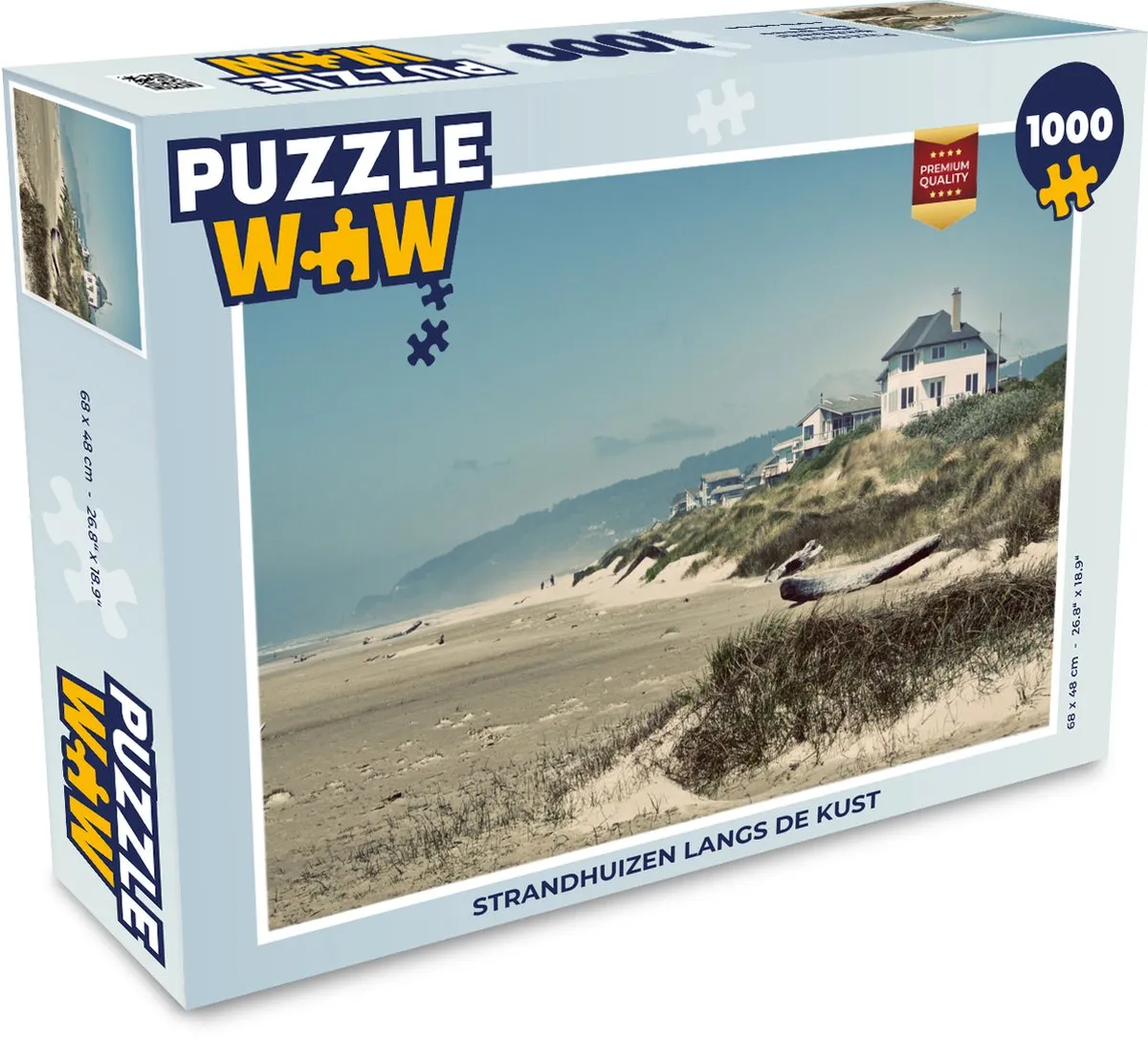 PuzzleWow Strand Huis Duin Legpuzzel 1000 Stuks - Multicolor