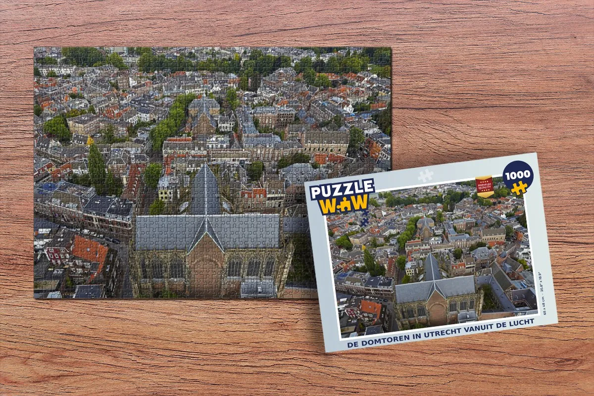 PuzzleWow Utrecht Lucht Legpuzzel 1000 Stuks - Multicolor