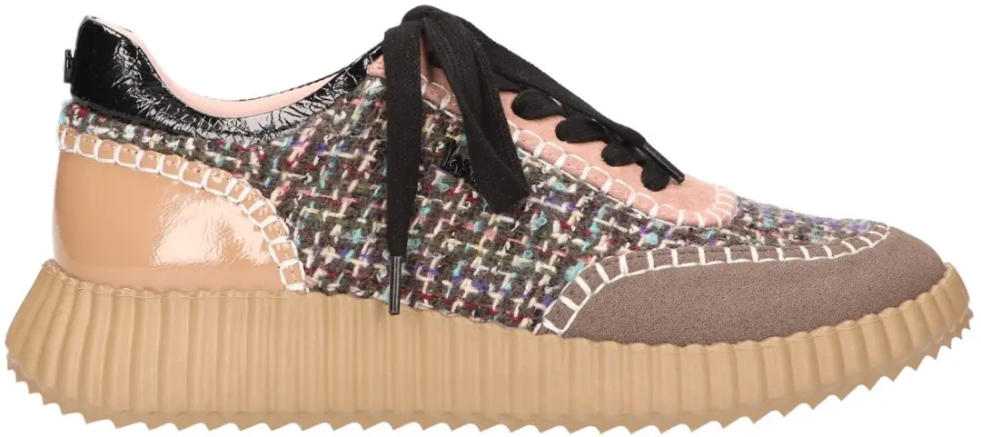 La Strada Sneaker Taupe Multi Textiel