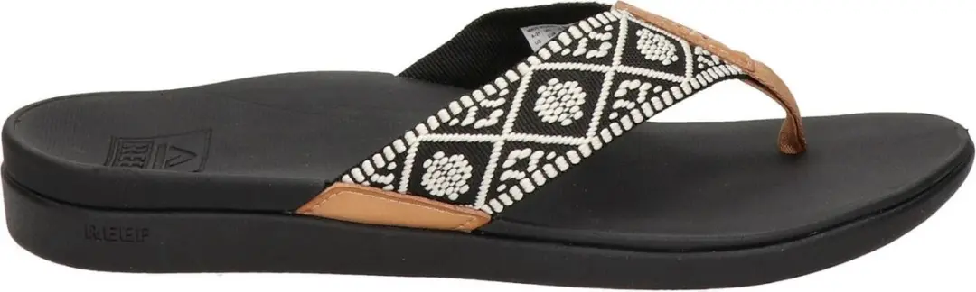 Reef Ortho Wovenblack/White Teenslipper - Zwart/Wit - Maat 42,5