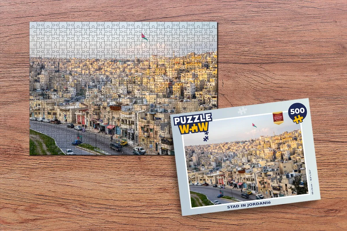 PuzzleWow Legpuzzel Stad in Jordanië 500 Stuks - Multicolor