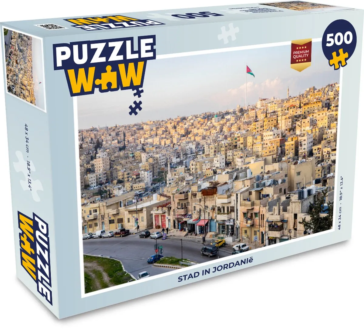PuzzleWow Legpuzzel Stad in Jordanië 500 Stuks - Multicolor