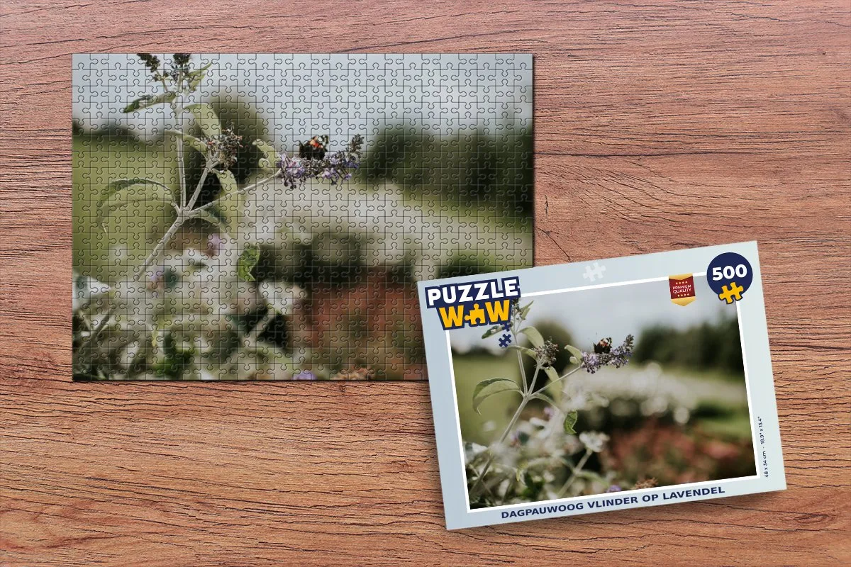 PuzzleWow Dagpauwoog Lavendel Legpuzzel 500 Stuks