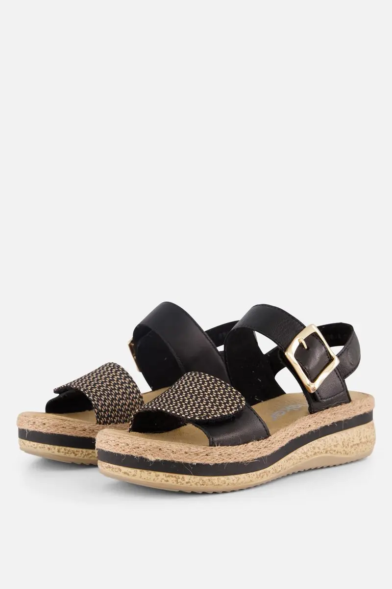 Rieker Sandalen zwart Synthetisch