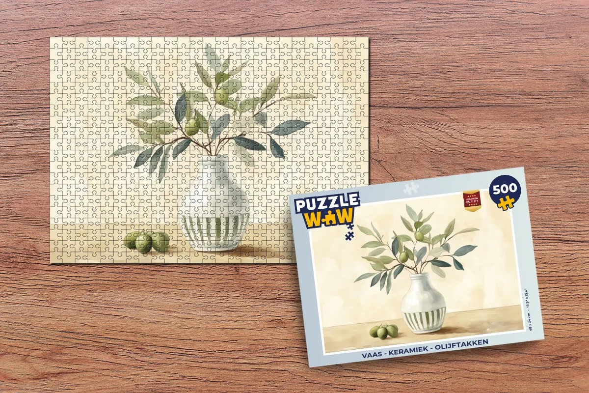 PuzzleWow Vaas Olijftakken Legpuzzel 500 Stuks - MPN 8721179799336