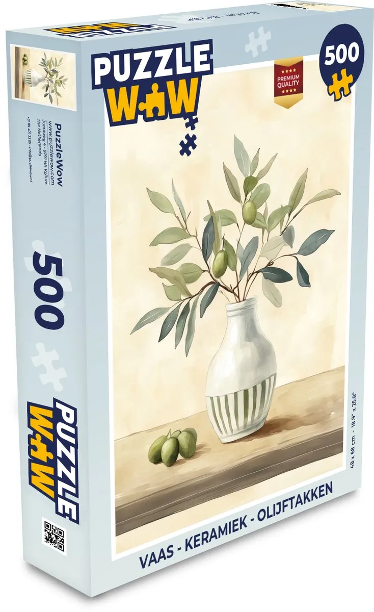 PuzzleWow Vaas Olijftakken Legpuzzel 500 Stuks - MPN 8721179799336