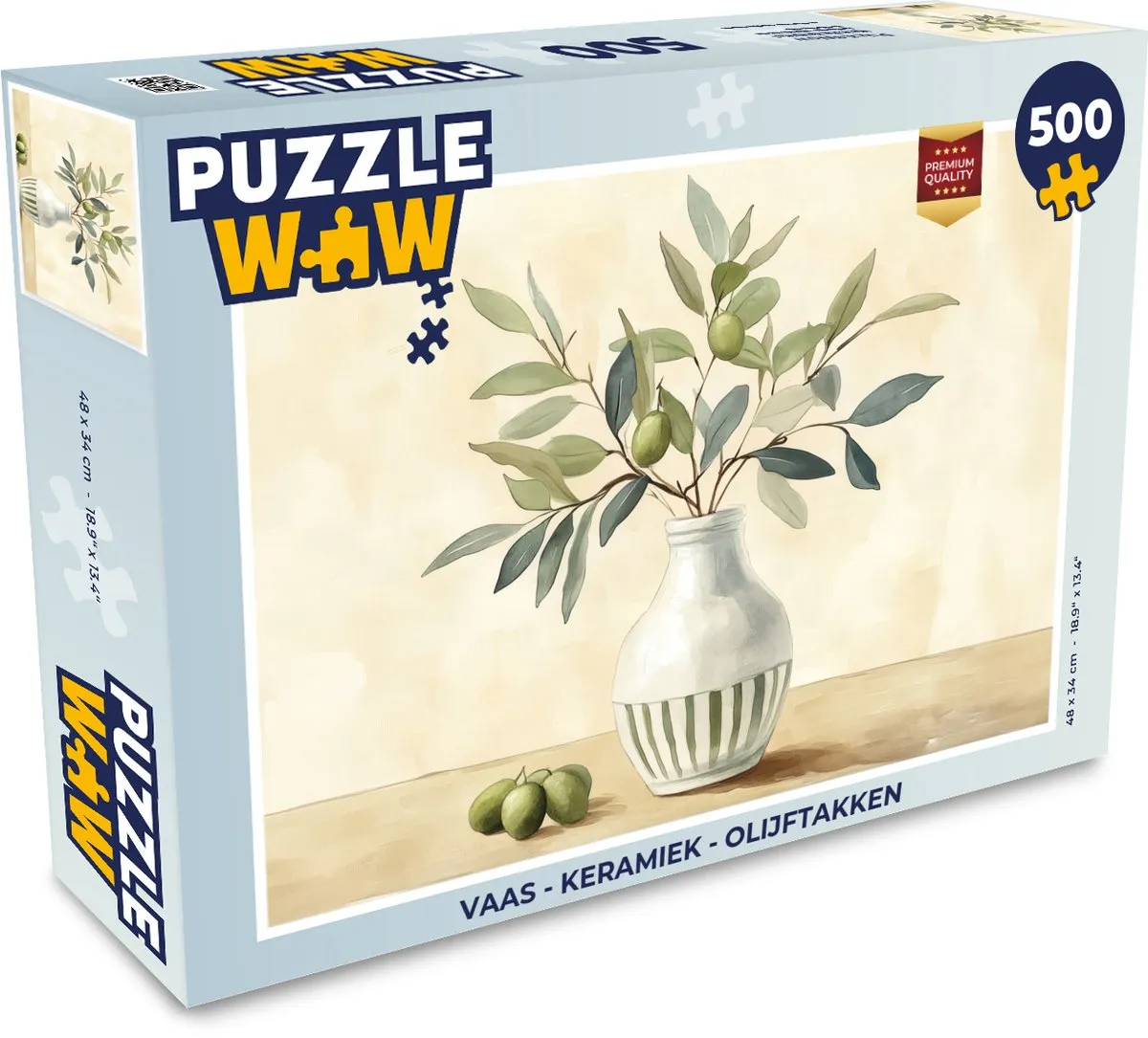 PuzzleWow Vaas Olijftakken Legpuzzel 500 Stuks - MPN 8721179799336