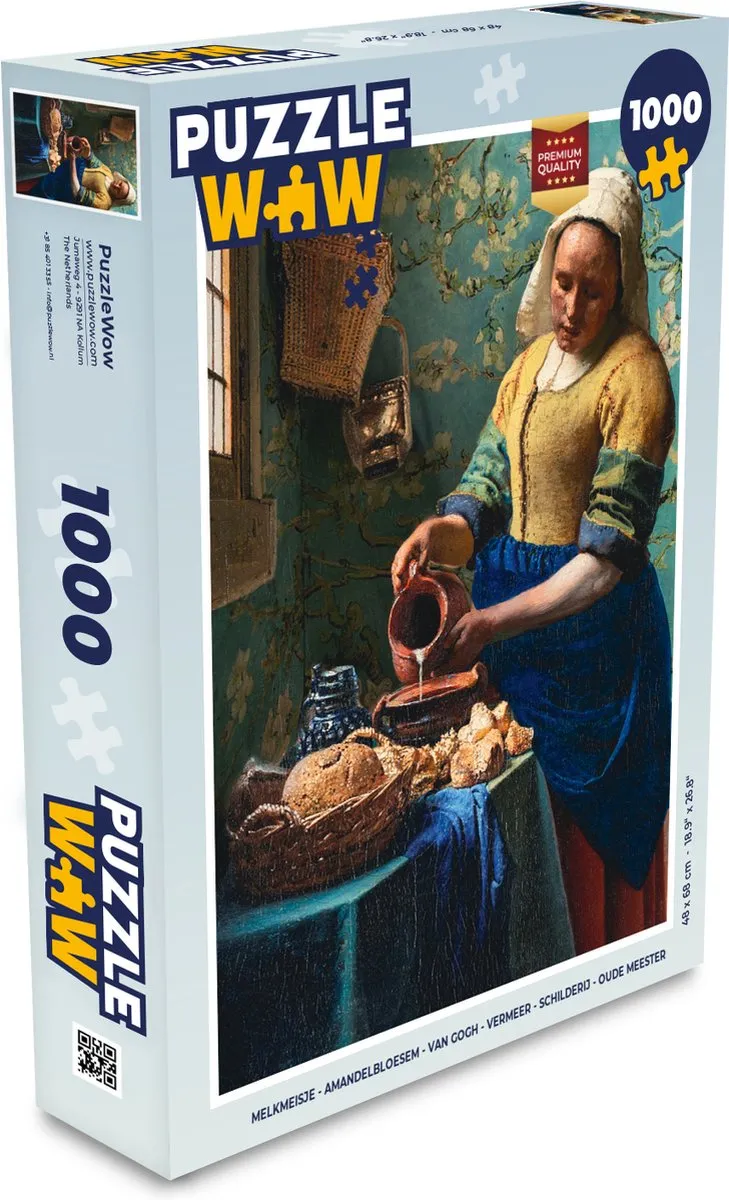 PuzzleWow Melkmeisje Van Gogh Vermeer Legpuzzel 1000 Stuks - Multicolor