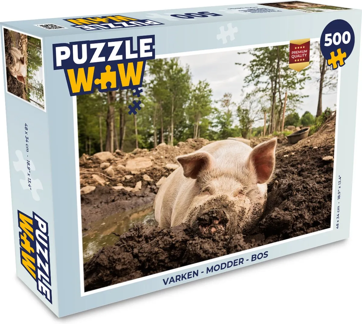 PuzzleWow Varken Modder Bos Legpuzzel 500 Stuks