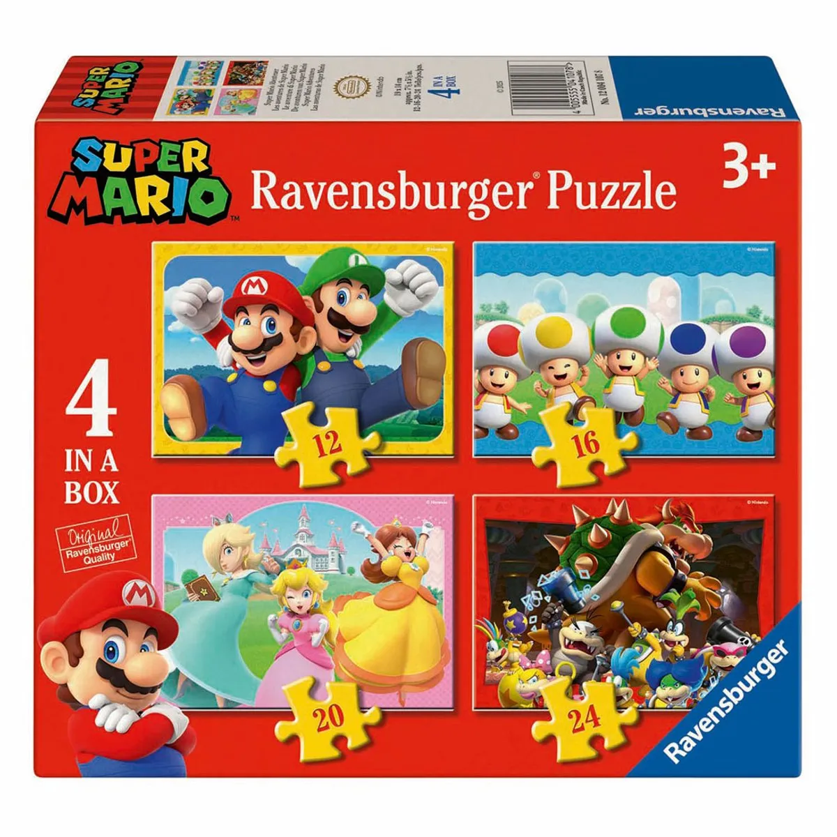 Ravensburger Super Mario 4-in-1 Puzzel - 196 Stukjes - Meerkleurig